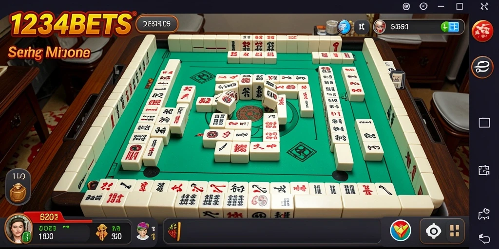 Tampilan gameplay seru dalam 1234BETS menunjukkan kegembiraan bermain Mahjong.
