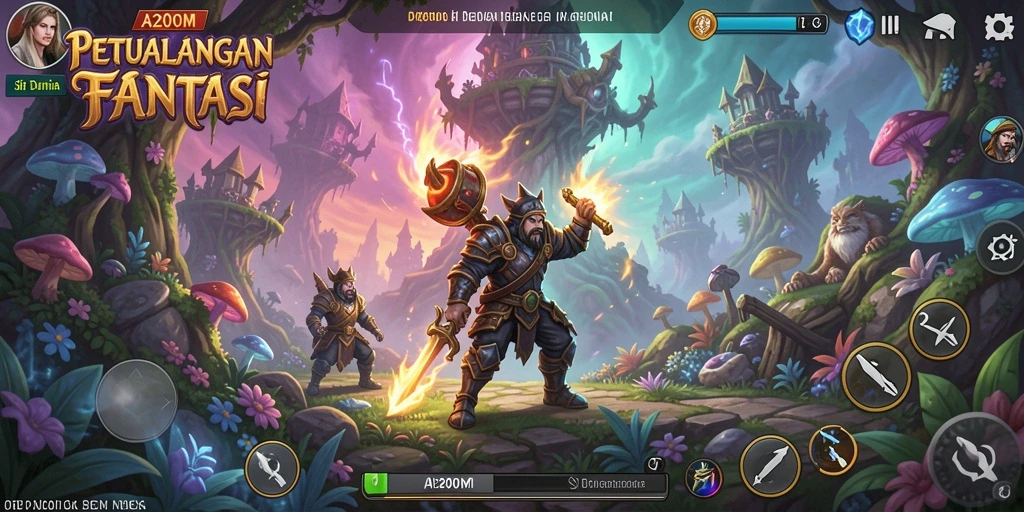 Tampilan seru gameplay A200M dengan karakter beraksi di medan perang.