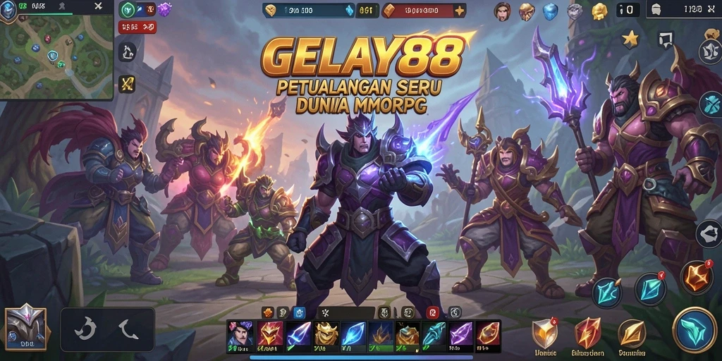 Screenshot dari gameplay GELAY88 yang menampilkan pertarungan seru di MMORPG.