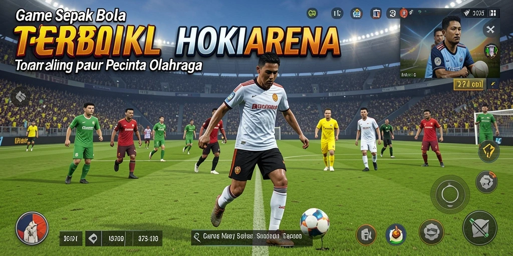 Tangkapan layar HOKIARENA yang menunjukkan aksi pertandingan sepak bola yang mendebarkan.