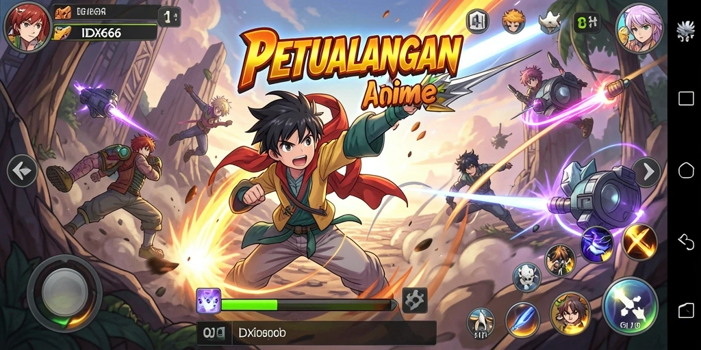 Menampilkan aksi seru dalam dunia Anime IDX66.