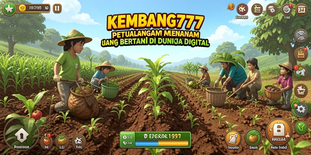 Tampilan gameplay seru di KEMBANG777 dengan pertanian yang interaktif.