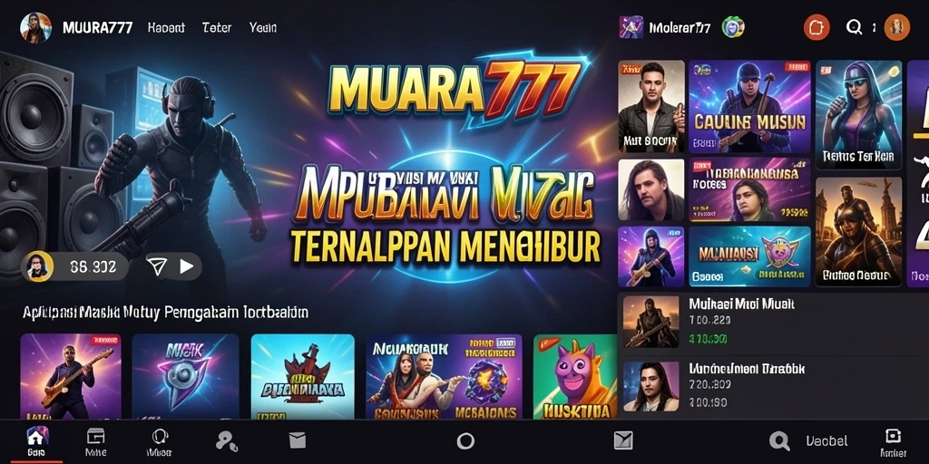 Tampilan gameplay MUARA777 dengan berbagai pilihan lagu dan fitur menarik.