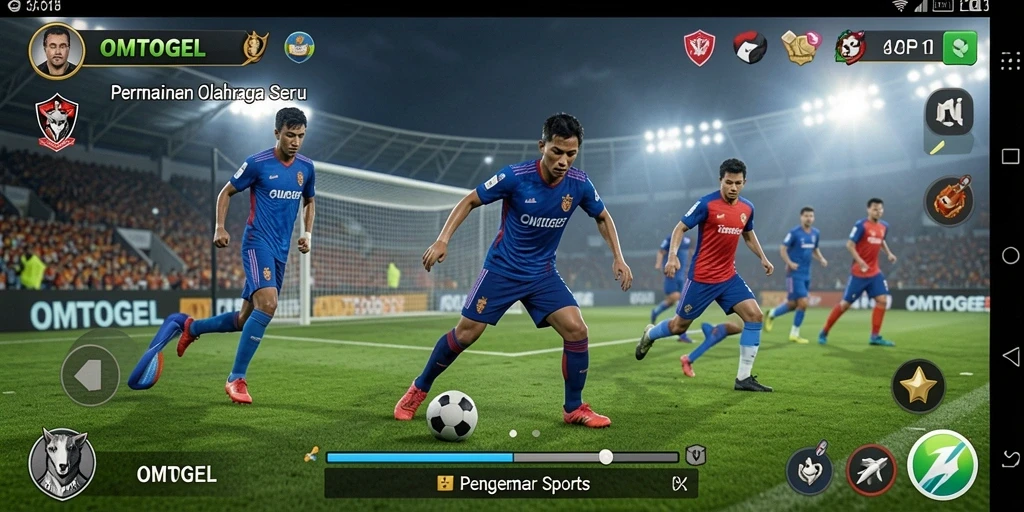Tampilan gameplay seru di OMTOGEL dengan berbagai mode olahraga.