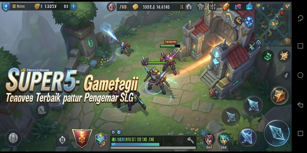 Tampilan gameplay SUPER5 yang menarik dan strategis.