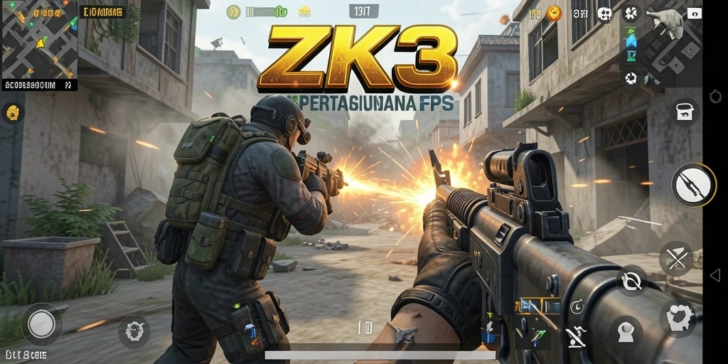 Menampilkan gameplay FPS yang intens dan penuh aksi.